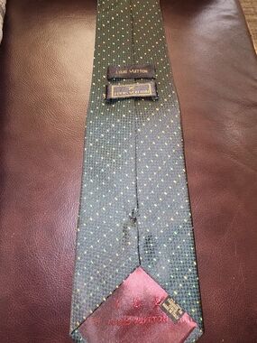 Louis Vuitton Green Tie with Yellow and Light Green Dots